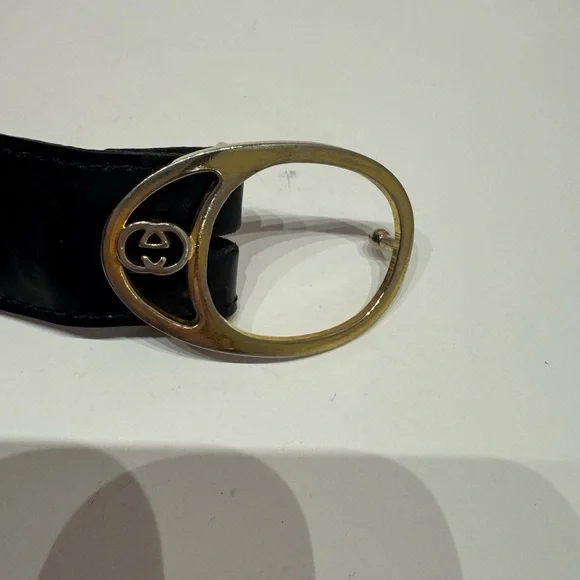 Vintage Gucci GG Logo Buckle Leather Belt - Replacement Strap - Auth Buckle 42” - Picture 3 of 15